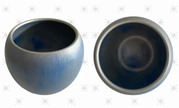 pot metallise bleu