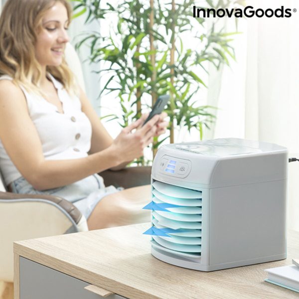 Mini rafraîchisseur d’air mobile avec LED FreezyQ+ InnovaGoods Gris 400 ml (Reconditionné A)